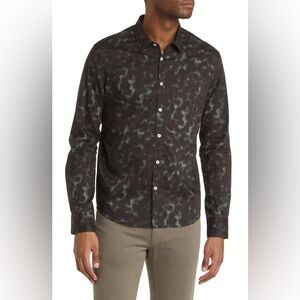 NWT Good Man Brand On-Point Stretch Button-Up Shirt Magnet Animal Spots - Size M